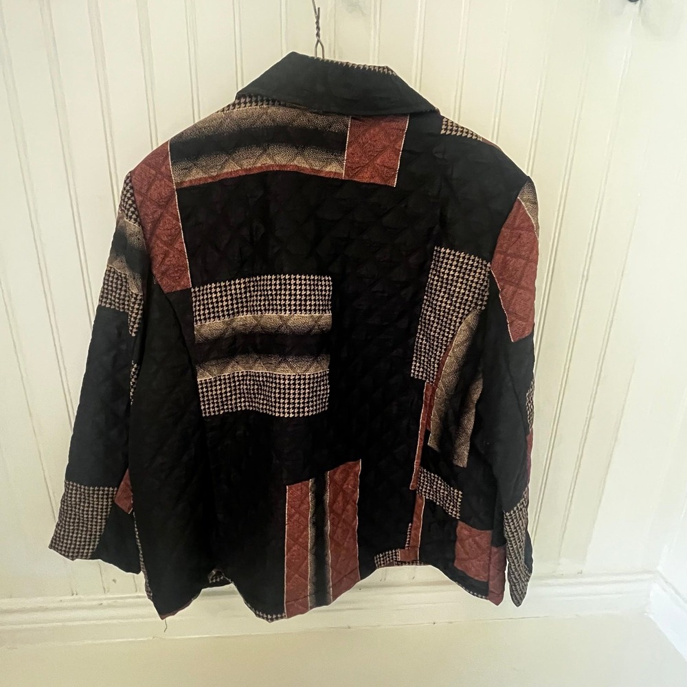 Erin london quilted front zipper jacket pockets XL - Picture 2 of 7